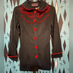 *NWT* Voodoo Vixen Elsie Tattoo Long Sleeve Rose Button Blouse-sz Med